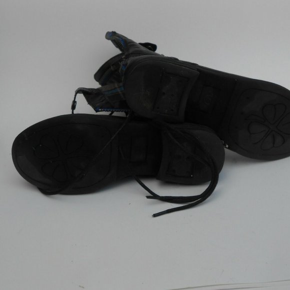 Cathy Jean Black Combat Boots Plaid Lining Fold Down Snap Zipper Womens Size 5 - Picture 11 of 11